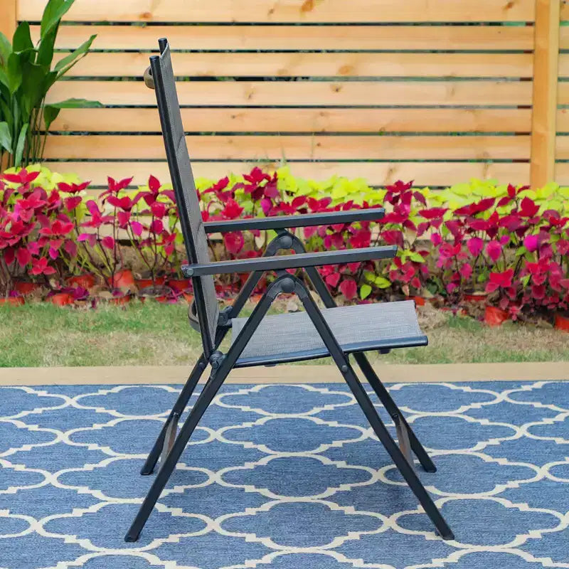 Lot de 2 chaises de salle à manger d'extérieur rembourrées en textilène