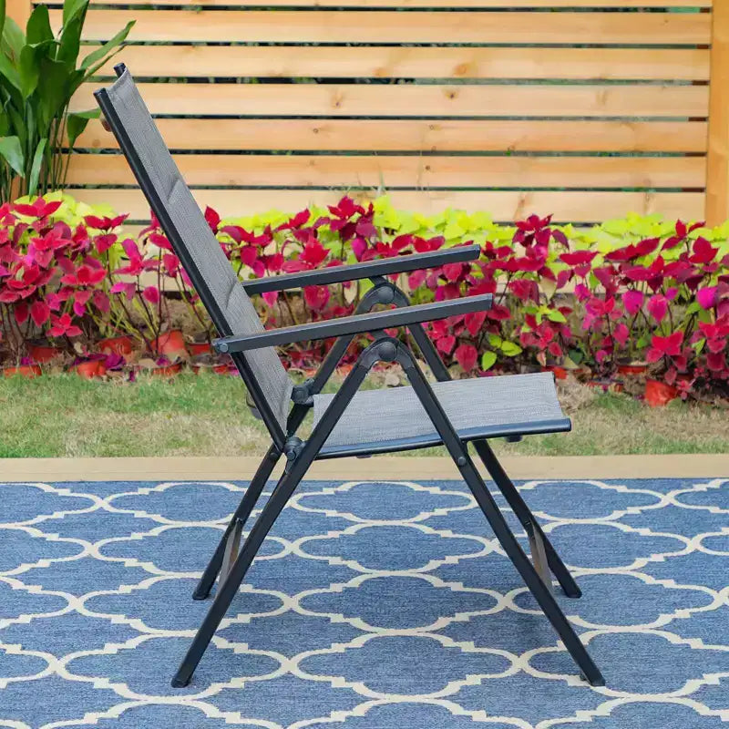 Lot de 2 chaises de salle à manger d'extérieur rembourrées en textilène