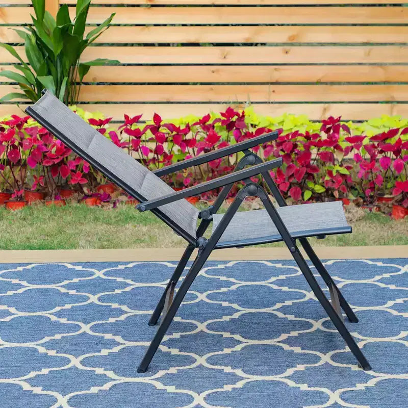 Lot de 2 chaises de salle à manger d'extérieur rembourrées en textilène