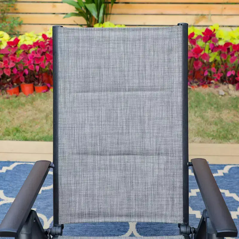 Lot de 2 chaises de salle à manger d'extérieur rembourrées en textilène