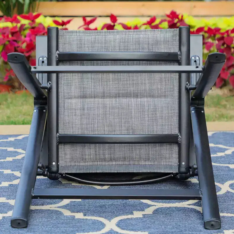 Lot de 2 chaises de salle à manger d'extérieur rembourrées en textilène