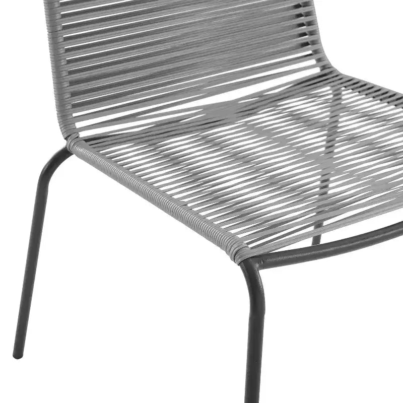 Lot de 2 chaises empilables en osier d'extérieur Fenton - Gris - Crosley