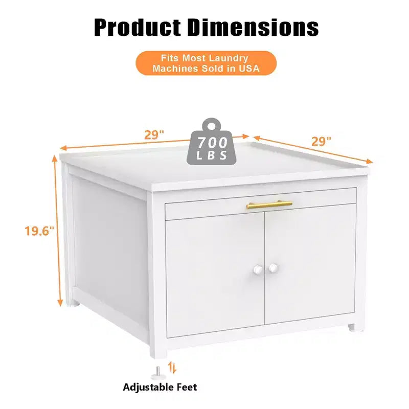 Socle robuste en métal pour lave-linge et sèche-linge noir / blanc – Unité simple, anti-vibration