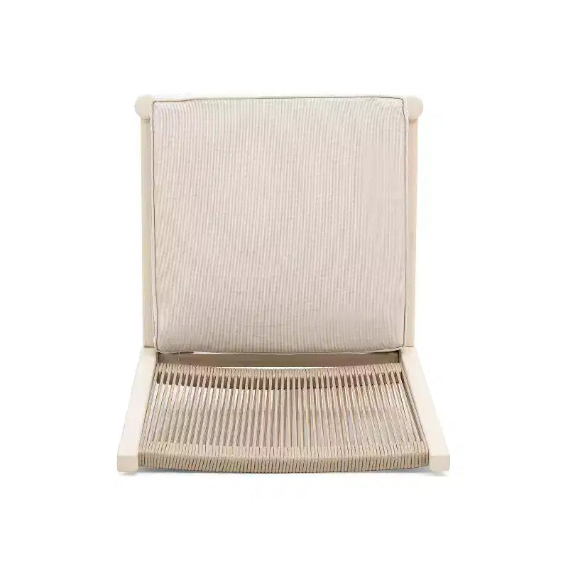 Chaises de salle à manger GDFStudio Benedict Patio Boho en bois d'acacia avec dossier en corde tressée (lot de 2)