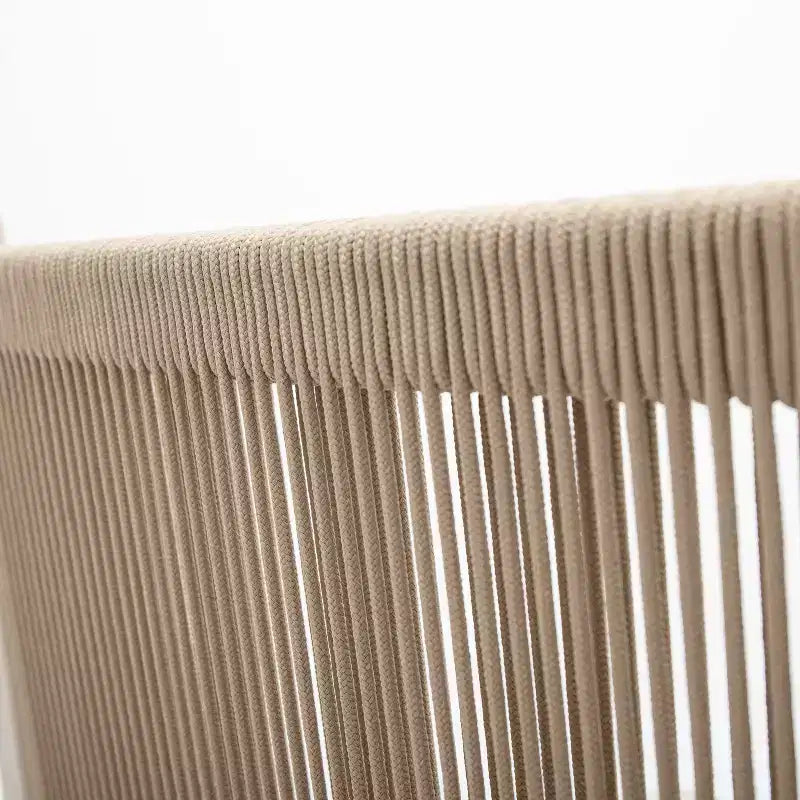 Chaises de salle à manger GDFStudio Benedict Patio Boho en bois d'acacia avec dossier en corde tressée (lot de 2)