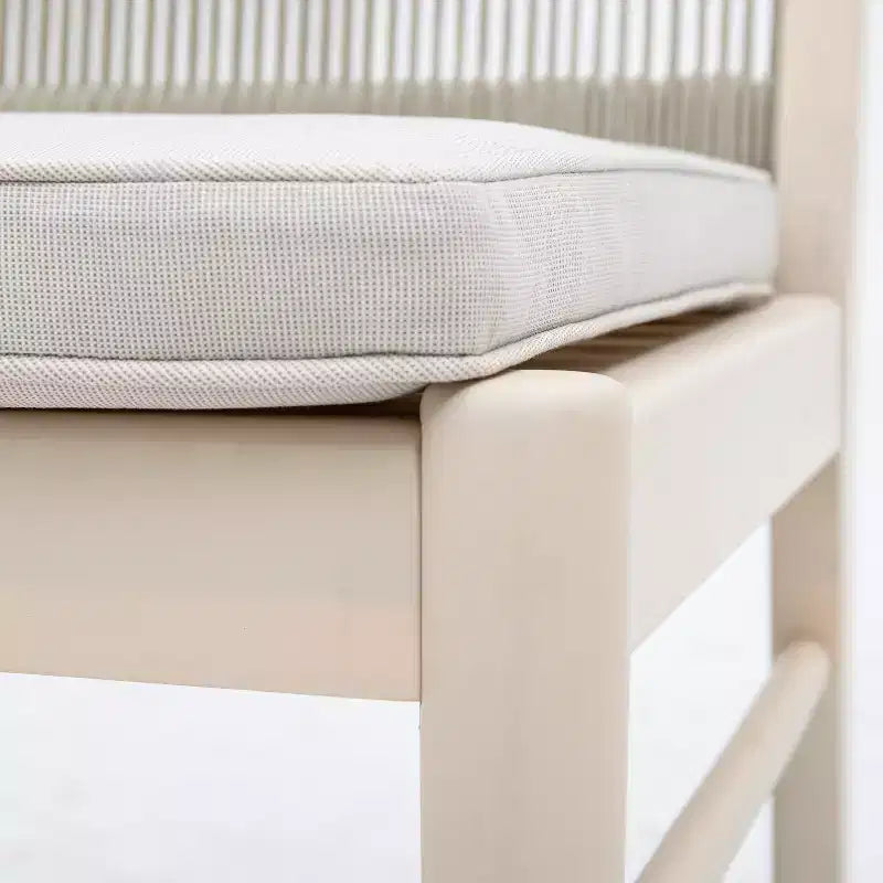 Chaises de salle à manger GDFStudio Benedict Patio Boho en bois d'acacia avec dossier en corde tressée (lot de 2)