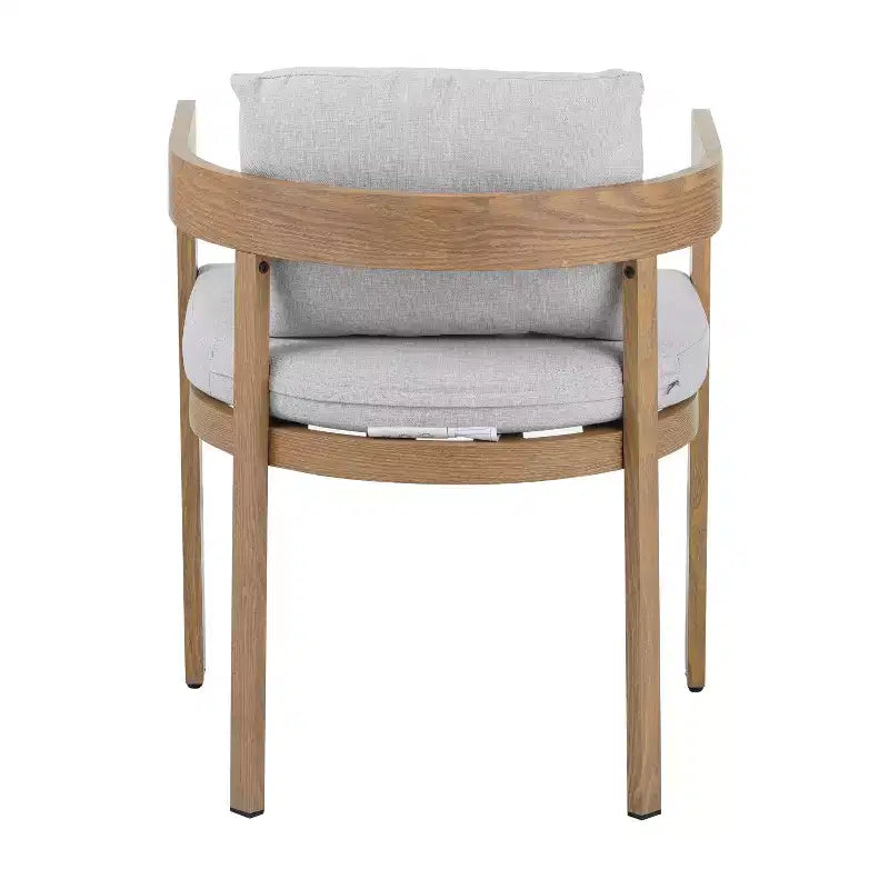 Christopher Knight Home Landon, chaises de salle à manger modernes en aluminium rembourrées, finition grain de bois (lot de 2)