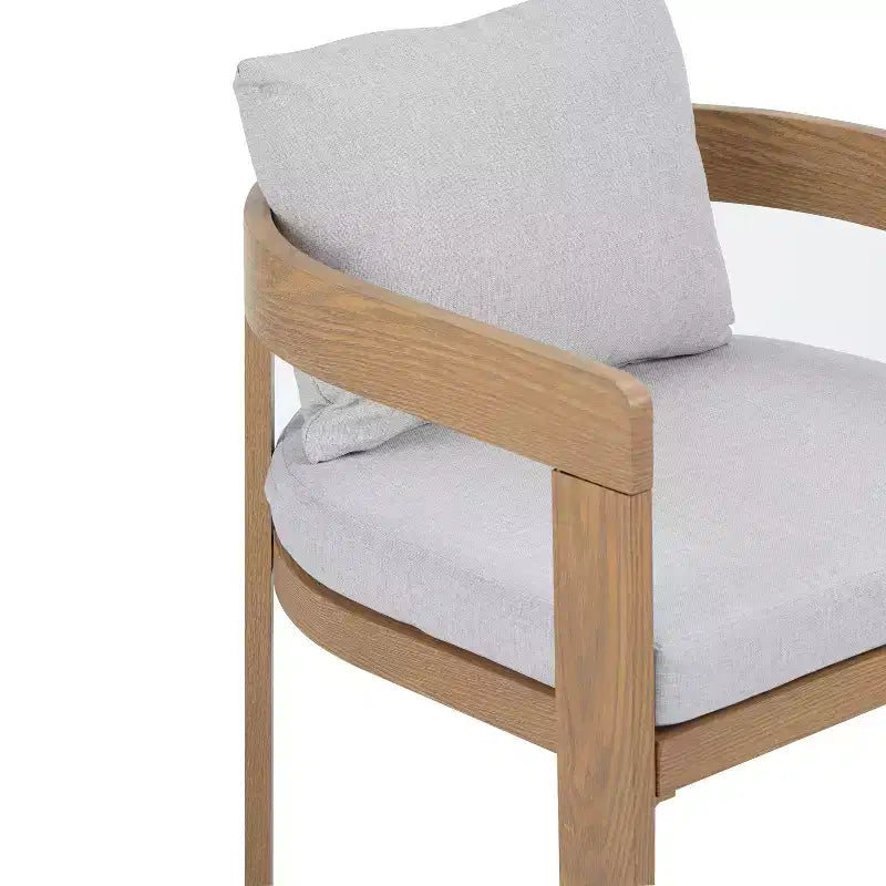 Christopher Knight Home Landon, chaises de salle à manger modernes en aluminium rembourrées, finition grain de bois (lot de 2)