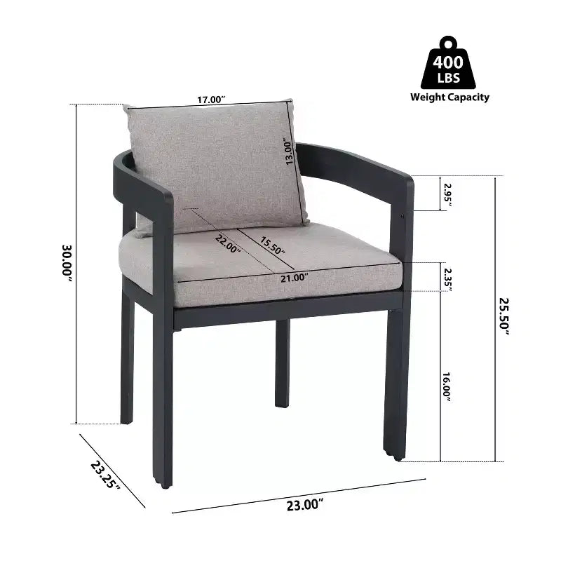 Christopher Knight Home Landon, chaises de salle à manger modernes en aluminium rembourrées, finition grain de bois (lot de 2)