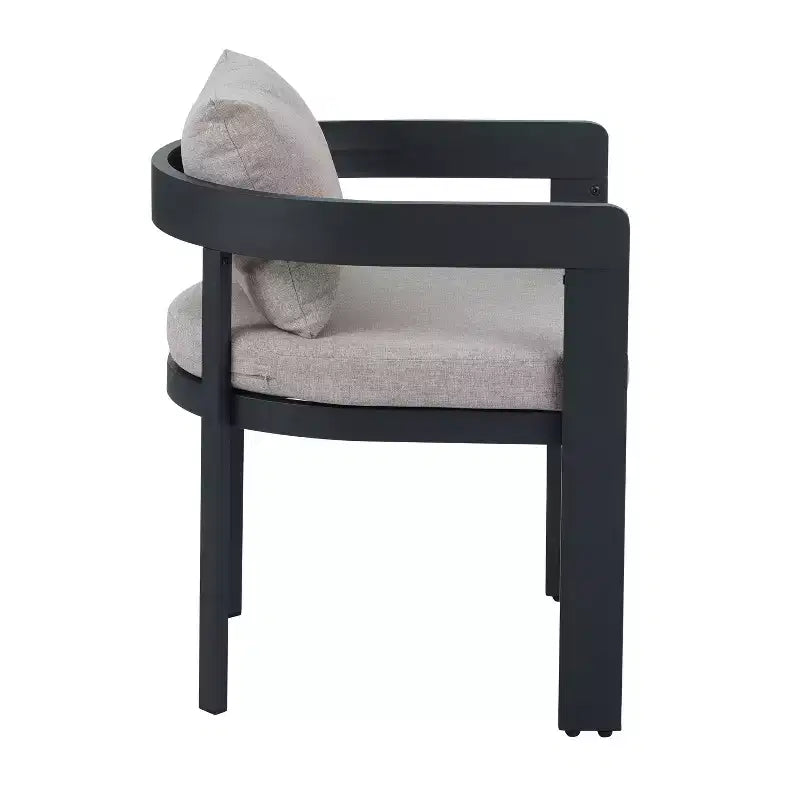 Christopher Knight Home Landon, chaises de salle à manger modernes en aluminium rembourrées, finition grain de bois (lot de 2)