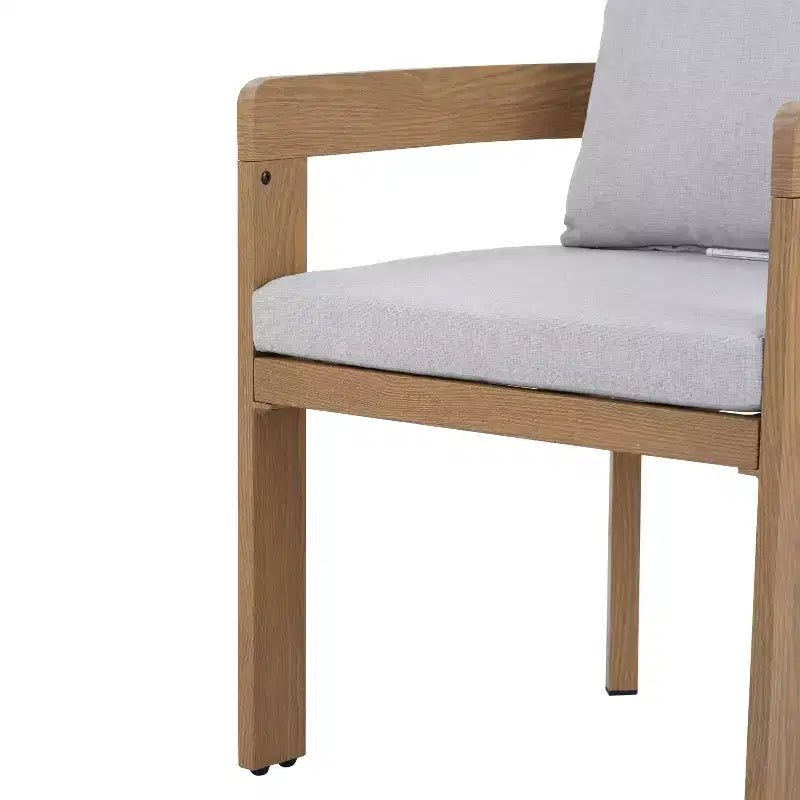 Christopher Knight Home Landon, chaises de salle à manger modernes en aluminium rembourrées, finition grain de bois (lot de 2)