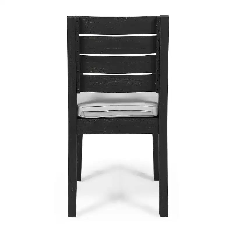 Chaise de salle à manger d'extérieur Zeila en bois d'acacia avec coussins GDFStudio (lot de 2)