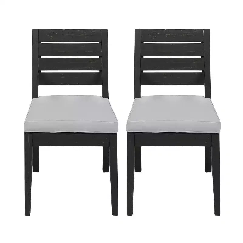GDFStudio Zeila Outdoor Acacia Wood Dining Chair with Cushions (Set of 2)