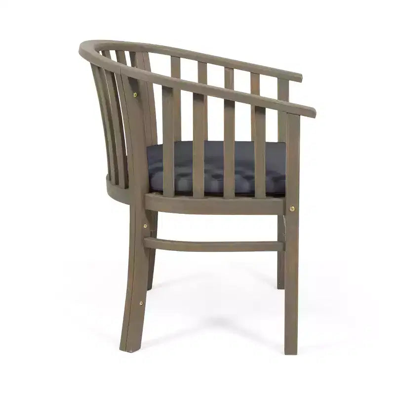 Chaises de salle à manger d'extérieur en bois d'acacia GDFStudio Rosin avec coussin (lot de 2)