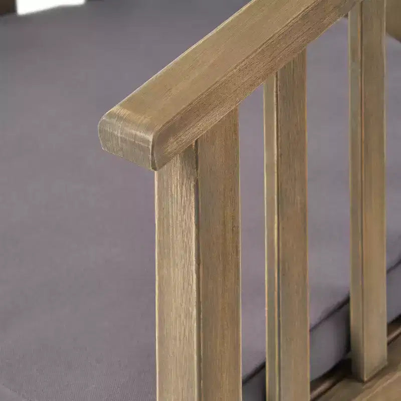 Chaises de salle à manger d'extérieur en bois d'acacia GDFStudio Rosin avec coussin (lot de 2)