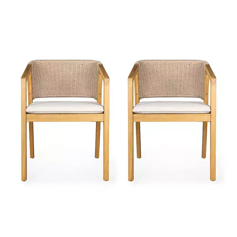 Chaises de salle à manger rembourrées en corde tressée rustique Christopher Knight Home Ernest (lot de 2)