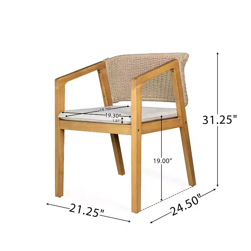Chaises de salle à manger rembourrées en corde tressée rustique Christopher Knight Home Ernest (lot de 2)