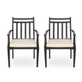 Christopher Knight Home Bostwick Outdoor Iron Dining Chairs with Cushion (Set of 2)
