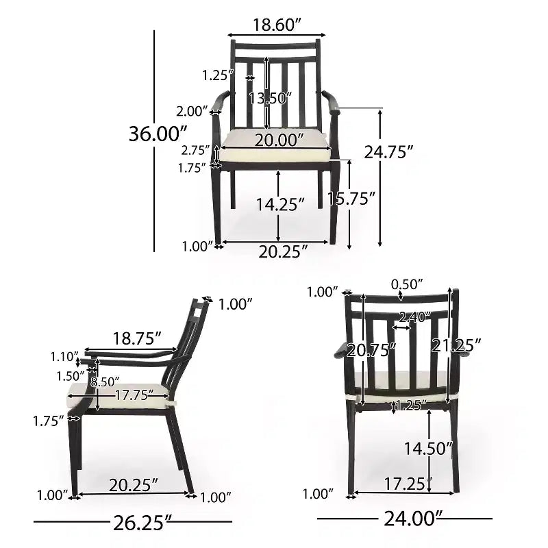 Christopher Knight Home Bostwick Chaises de salle à manger d'extérieur en fer avec coussin (lot de 2)