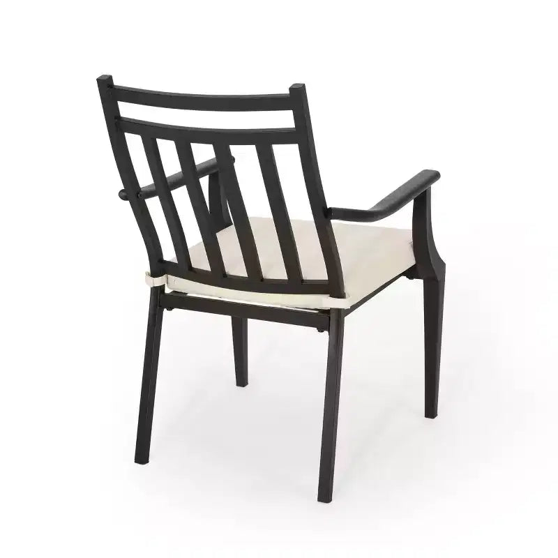 Christopher Knight Home Bostwick Chaises de salle à manger d'extérieur en fer avec coussin (lot de 2)