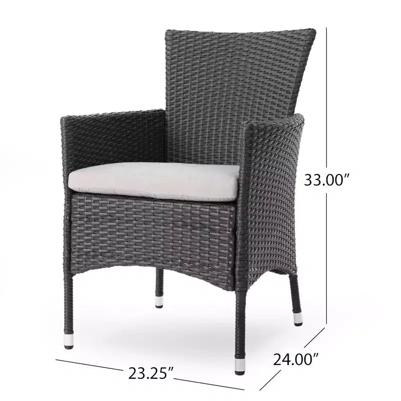 Christopher Knight Home Jocelyn Chaises de salle à manger d'extérieur en osier avec coussins (Lot de 2)