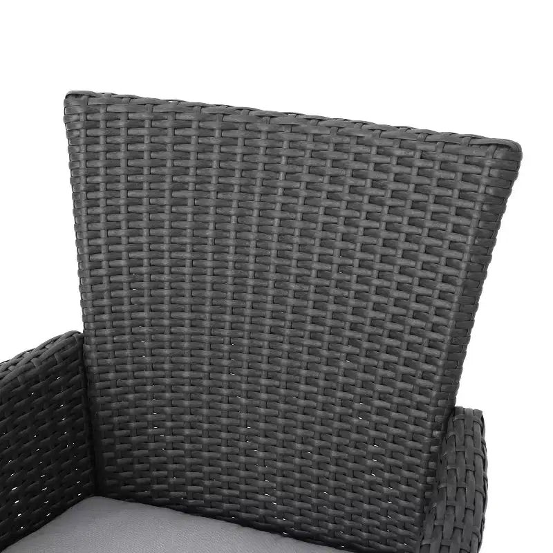 Christopher Knight Home Jocelyn Chaises de salle à manger d'extérieur en osier avec coussins (Lot de 2)