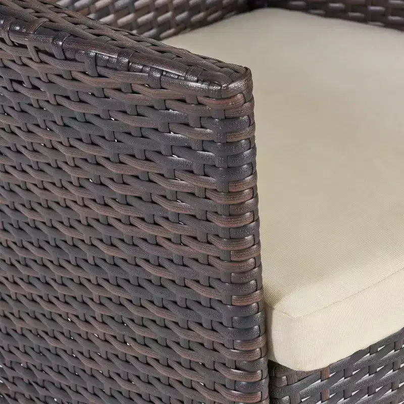 Christopher Knight Home Jocelyn Chaises de salle à manger d'extérieur en osier avec coussins (Lot de 2)