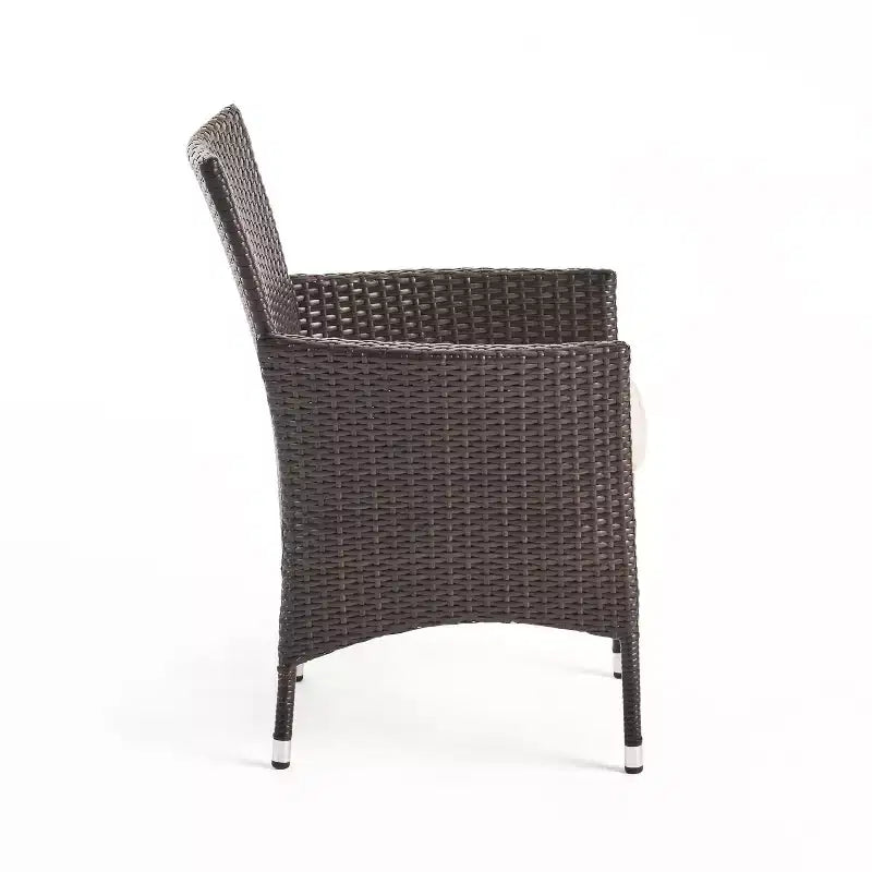 Christopher Knight Home Jocelyn Chaises de salle à manger d'extérieur en osier avec coussins (Lot de 2)