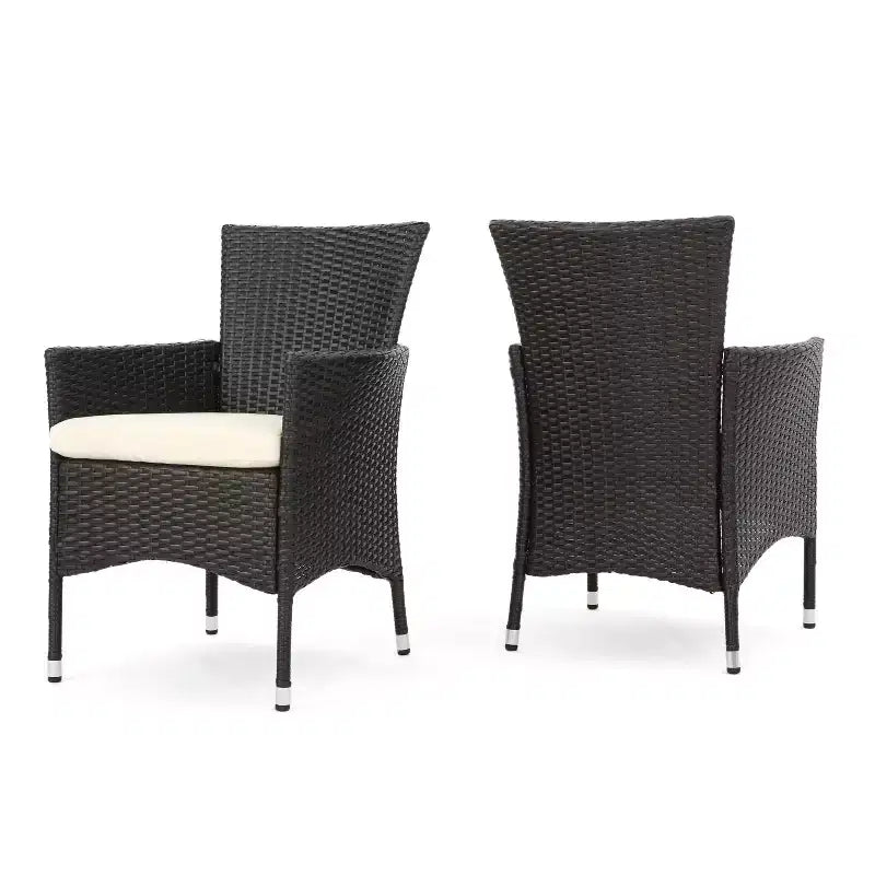 Christopher Knight Home Jocelyn Outdoor Wicker Dining Chairs with Cushion (Set of 2)