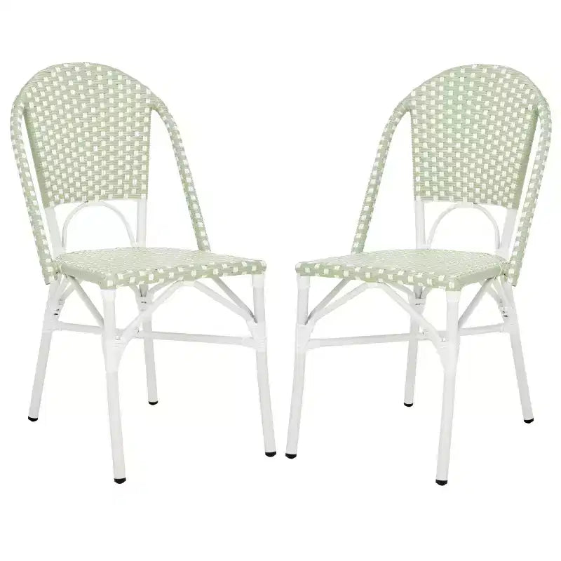 Oliver Bistro Chair (Set Of 2) - Indoor/Outdoor - PAT4045 - Green/White - Safavieh