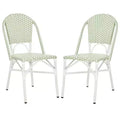 Oliver Bistro Chair (Set Of 2) - Indoor/Outdoor - PAT4045 - Green/White - Safavieh