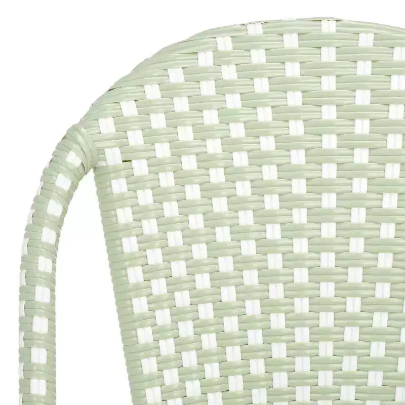Chaise de Bistro Oliver (Lot de 2) - Intérieur/Extérieur - PAT4045 - Vert/Blanc - Safavieh