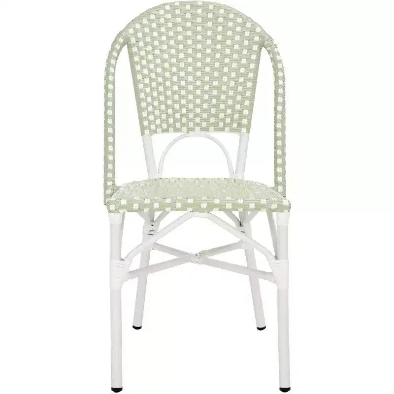 Chaise de Bistro Oliver (Lot de 2) - Intérieur/Extérieur - PAT4045 - Vert/Blanc - Safavieh