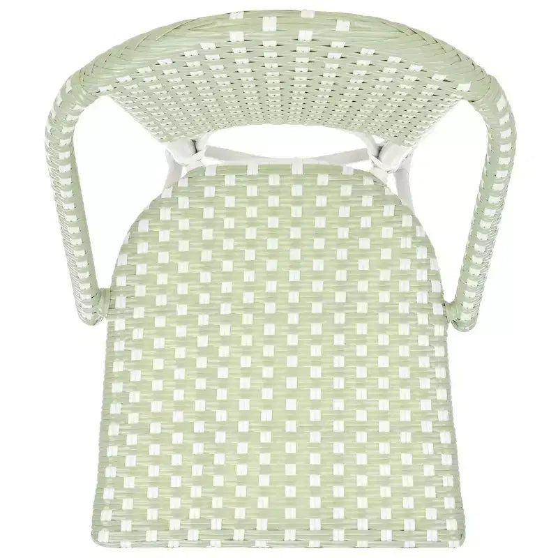 Chaise de Bistro Oliver (Lot de 2) - Intérieur/Extérieur - PAT4045 - Vert/Blanc - Safavieh