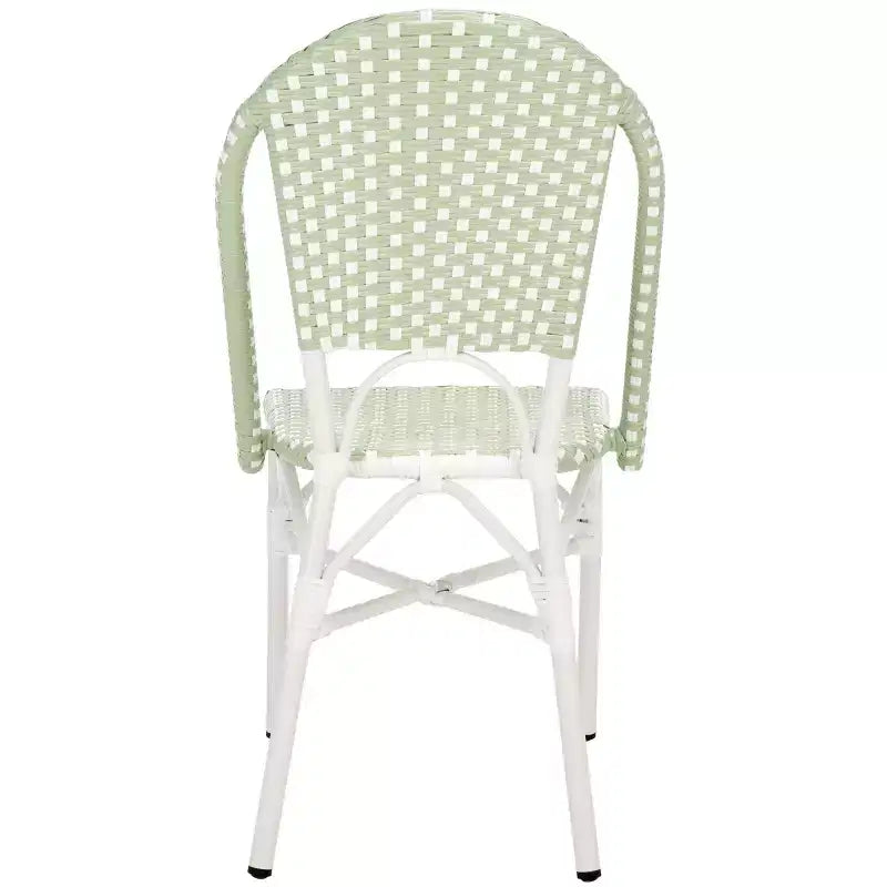 Chaise de Bistro Oliver (Lot de 2) - Intérieur/Extérieur - PAT4045 - Vert/Blanc - Safavieh