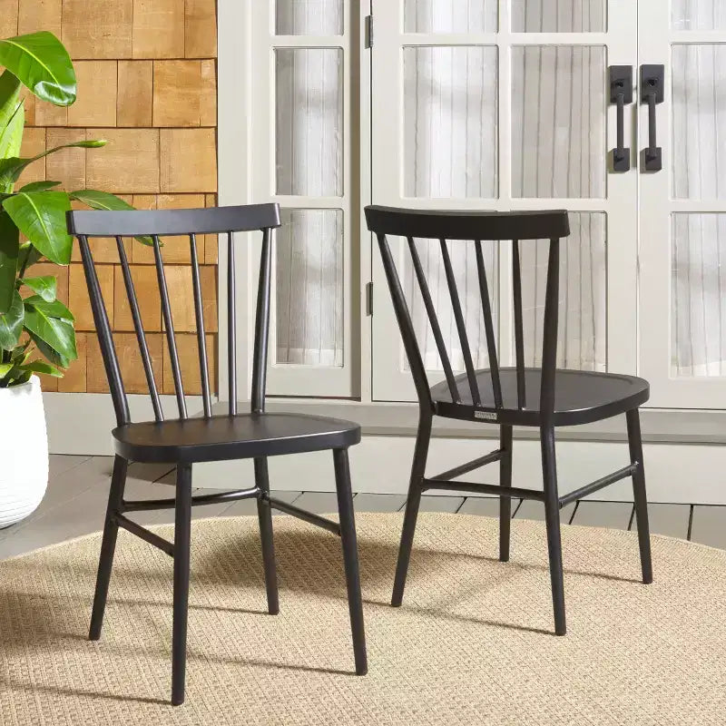Chaise à Fuseau Core (lot de 2) - Intérieur/Extérieur - PAT4047 - Noir - Safavieh