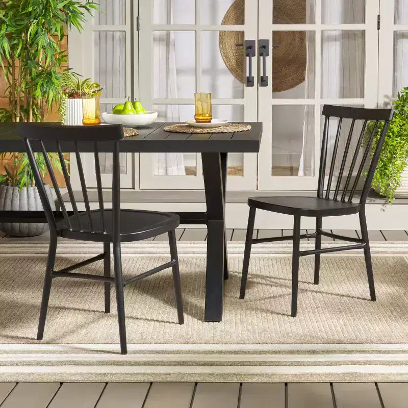 Chaise à Fuseau Core (lot de 2) - Intérieur/Extérieur - PAT4047 - Noir - Safavieh