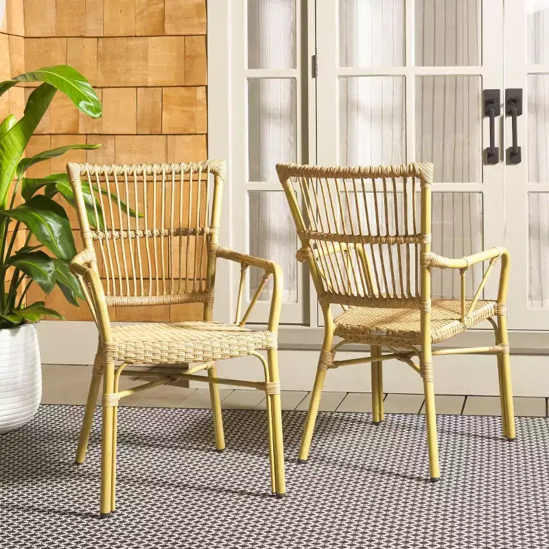 Fauteuil Bora (Lot de 2) - Intérieur/Extérieur - PAT4046 - Naturel - Safavieh