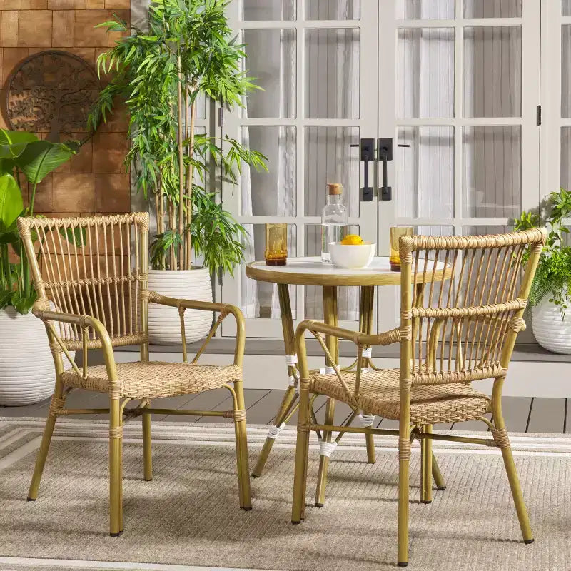 Fauteuil Bora (Lot de 2) - Intérieur/Extérieur - PAT4046 - Naturel - Safavieh