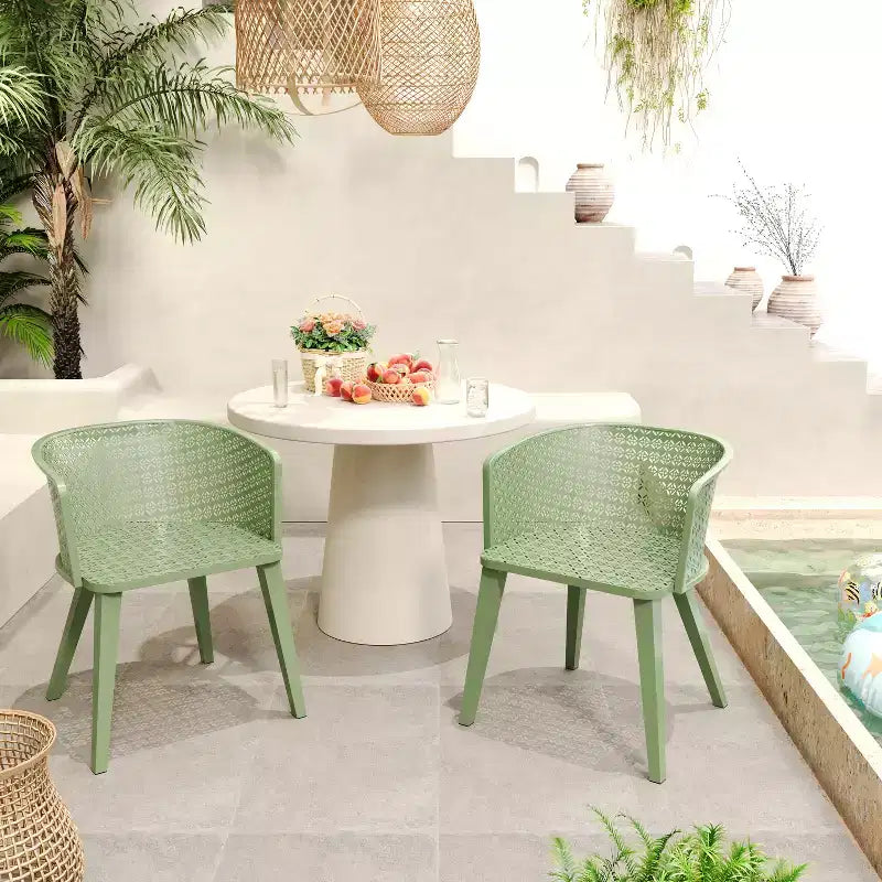 Christopher Knight Home Ahern Chaises de salle à manger modernes en fer pour extérieur (Lot de 2)