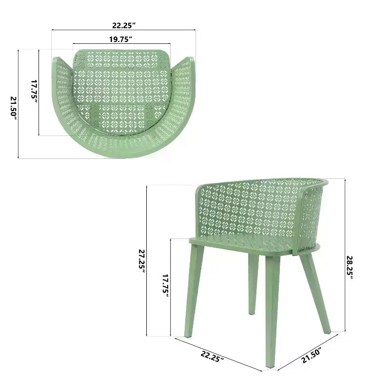 Christopher Knight Home Ahern Chaises de salle à manger modernes en fer pour extérieur (Lot de 2)