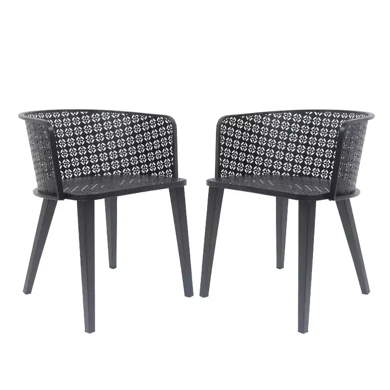Christopher Knight Home Ahern Outdoor Modern Iron Dining Chairs (Set of 2)