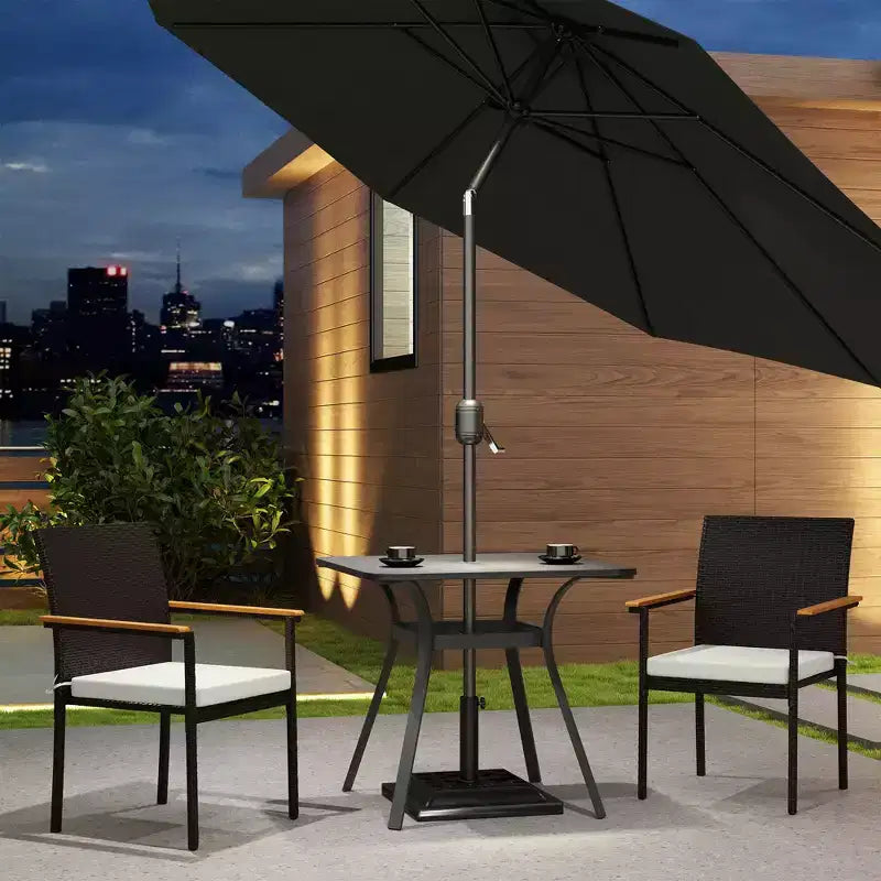 Outsunny Lot de 2 chaises de salle à manger en osier de terrasse, chaises de salle à manger d'extérieur en rotin PE avec coussins, dossier, accoudoirs pour terrasse, jardin