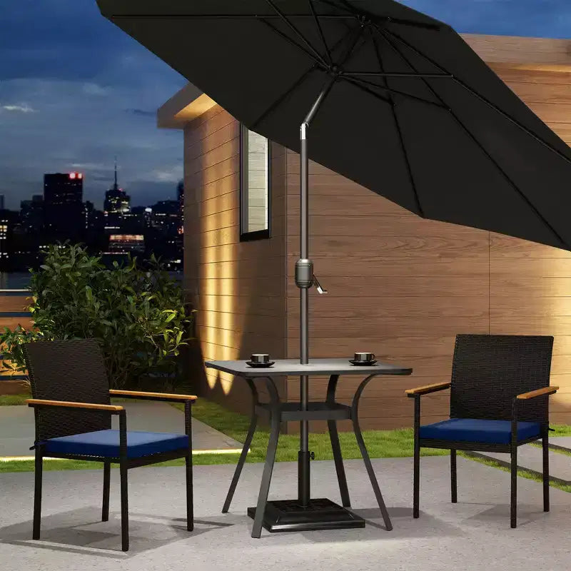 Outsunny Lot de 2 chaises de salle à manger en osier de terrasse, chaises de salle à manger d'extérieur en rotin PE avec coussins, dossier, accoudoirs pour terrasse, jardin