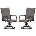 Aoodor Outdoor 360-degree Swivel Dining Chairs Set of 2, Ergonomic Designed, Breathable, Durable High Back Textilene Chair
