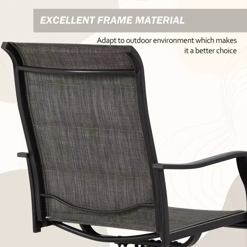 Aoodor Chaises de salle à manger d'extérieur pivotantes à 360 degrés (lot de 2), design ergonomique, respirantes, dossiers hauts en textilène durables