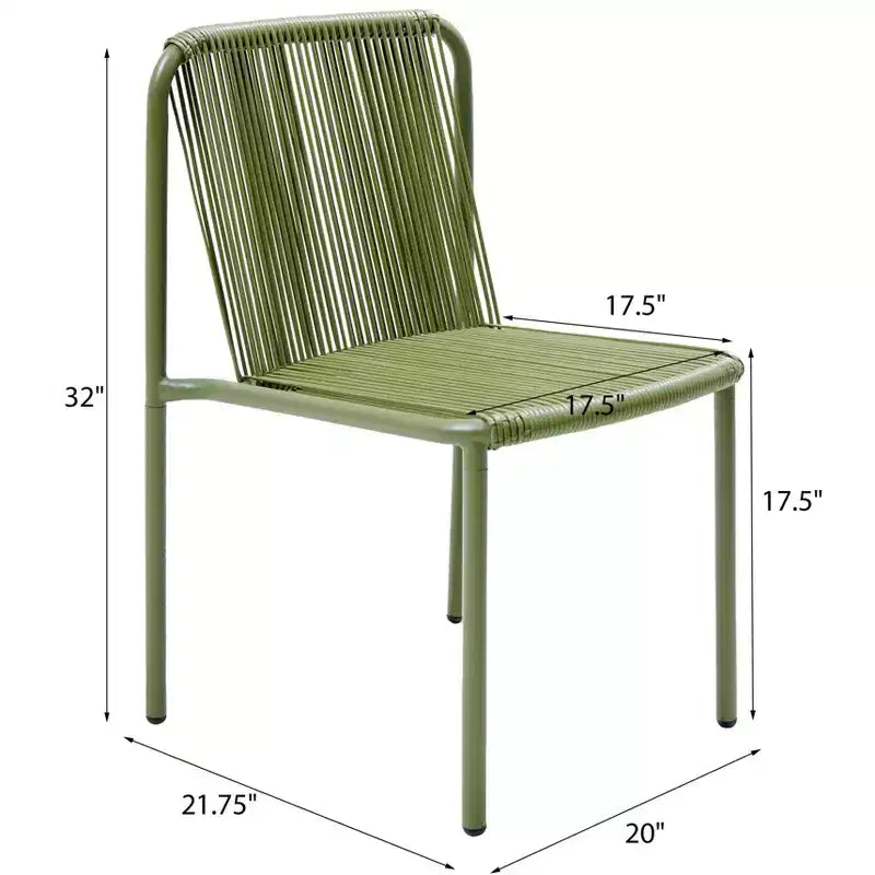 Christopher Knight Home Balfour - Lot de 2 chaises de salle à manger modernes empilables en rotin et fer forgé pour l'extérieur