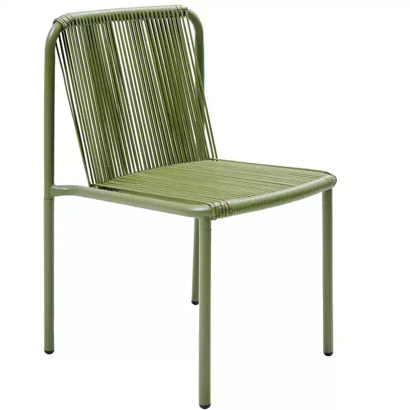 Christopher Knight Home Balfour - Lot de 2 chaises de salle à manger modernes empilables en rotin et fer forgé pour l'extérieur