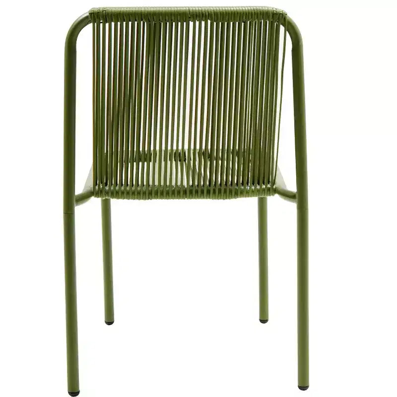 Christopher Knight Home Balfour - Lot de 2 chaises de salle à manger modernes empilables en rotin et fer forgé pour l'extérieur