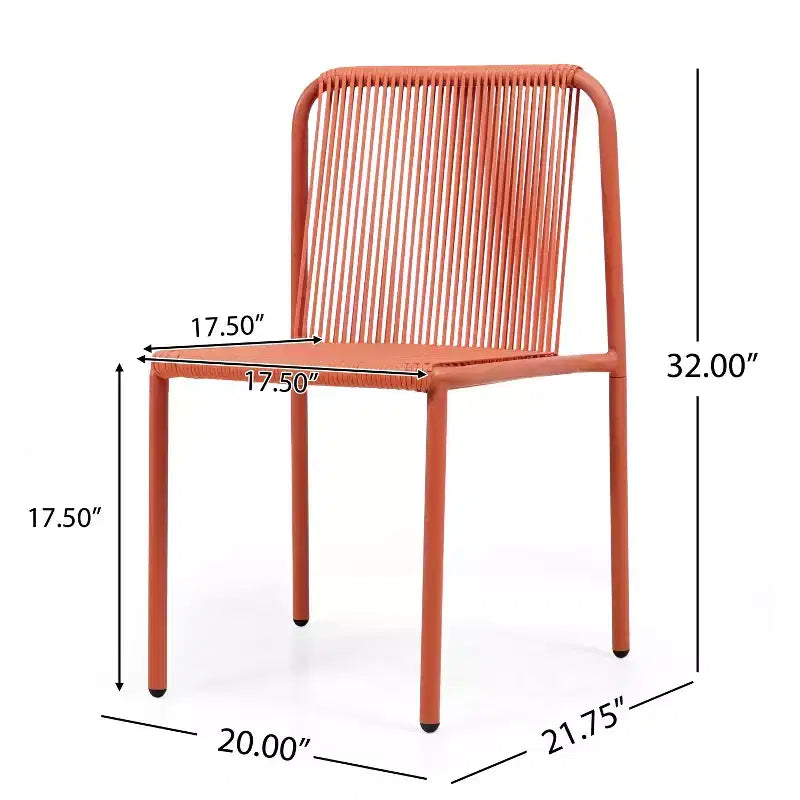 Christopher Knight Home Balfour - Lot de 2 chaises de salle à manger modernes empilables en rotin et fer forgé pour l'extérieur